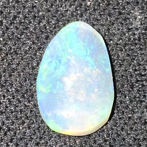 1.03 ct Natural Lightning Ridge Light Opal Pear Electric Green Blue Flash