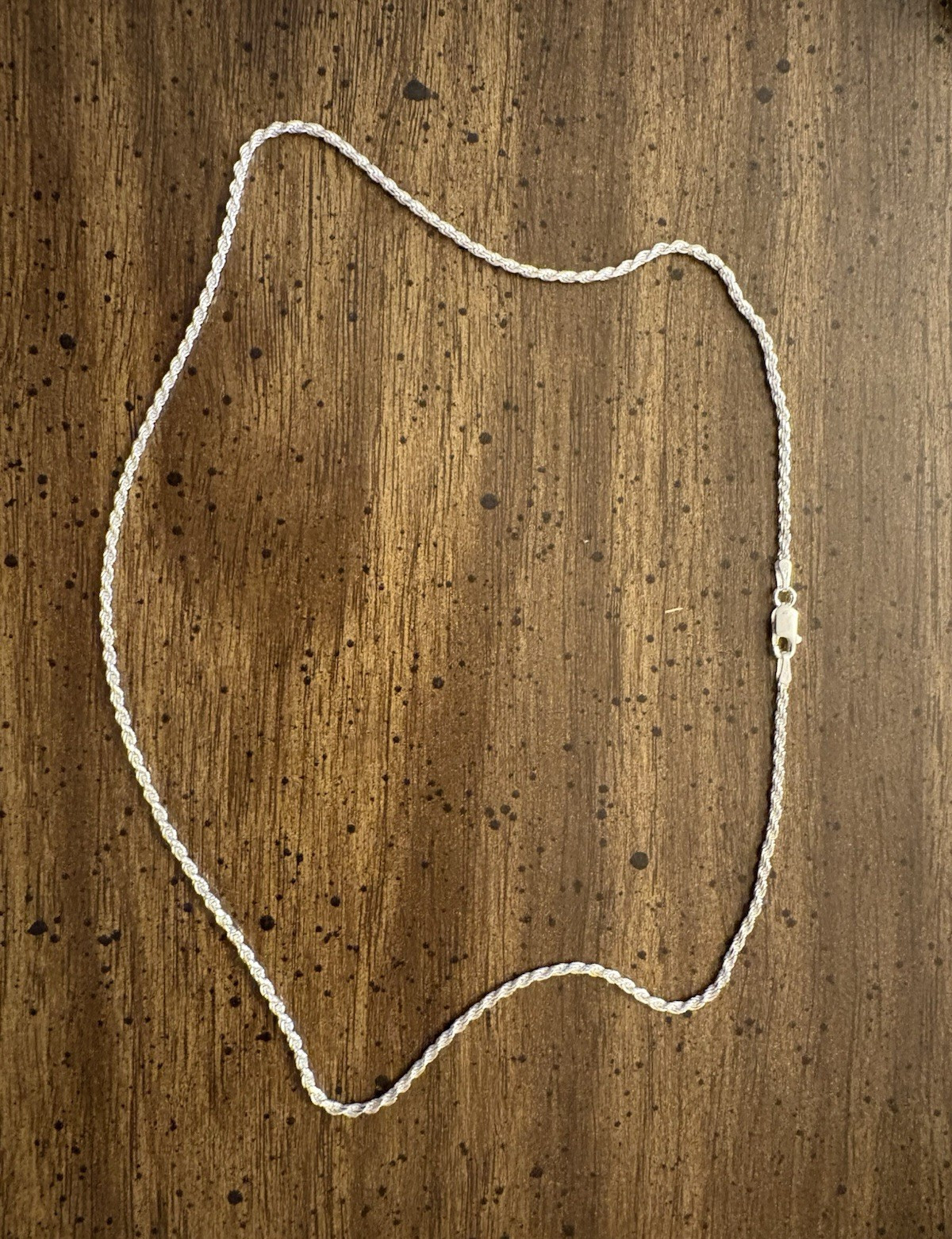 18-Inch Silver Rope Chain Necklace, 1.9mm, 6.3 grams 925 Silver