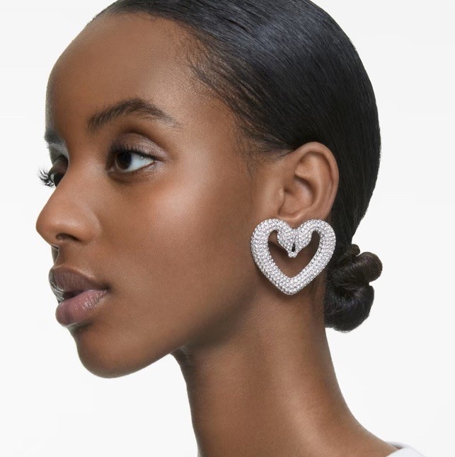Swarovski Una/Sublima Clip Heart Earrings