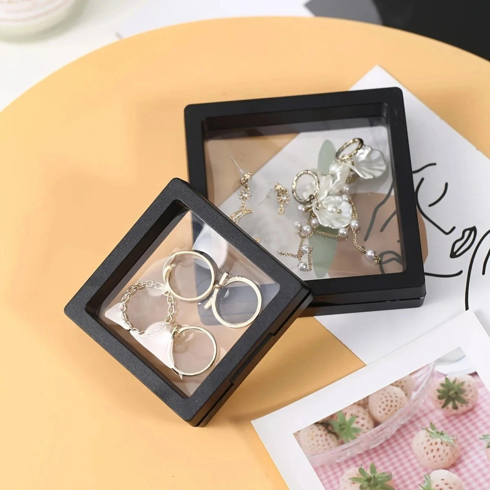 Floating Display Box 3D Suspension Jewelry Storage Case for Coins Rings