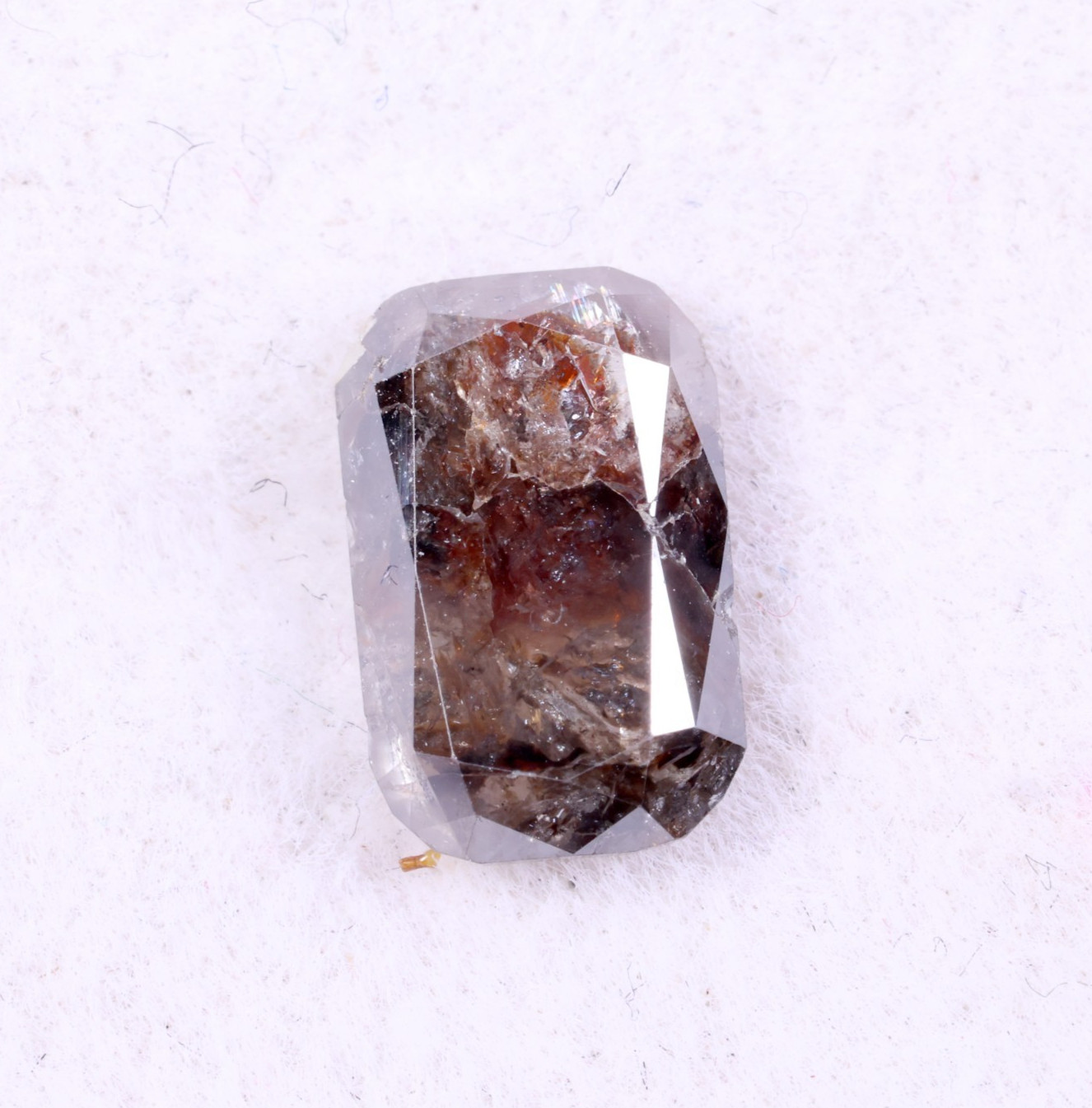 0.75Ct Natural Rectangular Salt & Pepper Brown-Red Diamond for Artistic Jewelry.