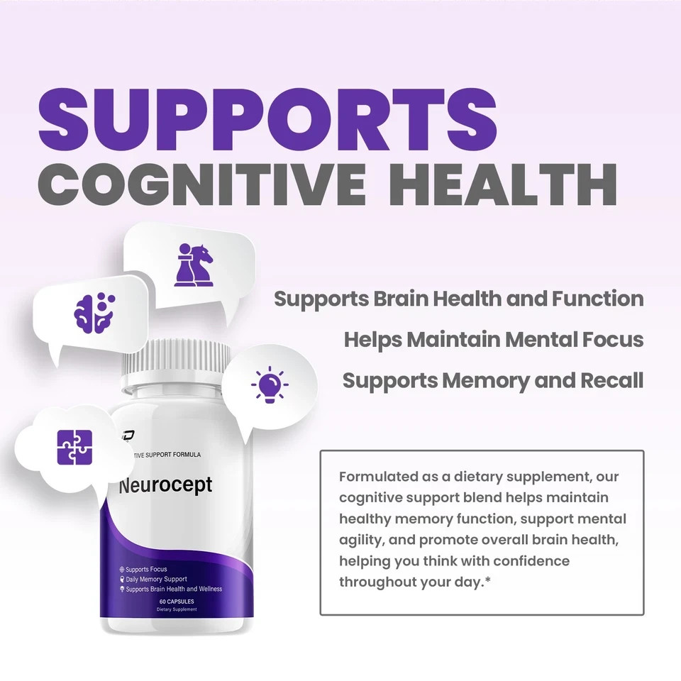 (5 Pack) Neurocept Supplement Capsules – Neurocept Natural Blend Memory Focus