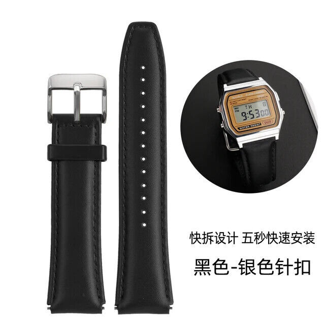 18mm Leather Watch Band Strap For Casio AE1200 A158W A168 AE-1200WHD Bracelet