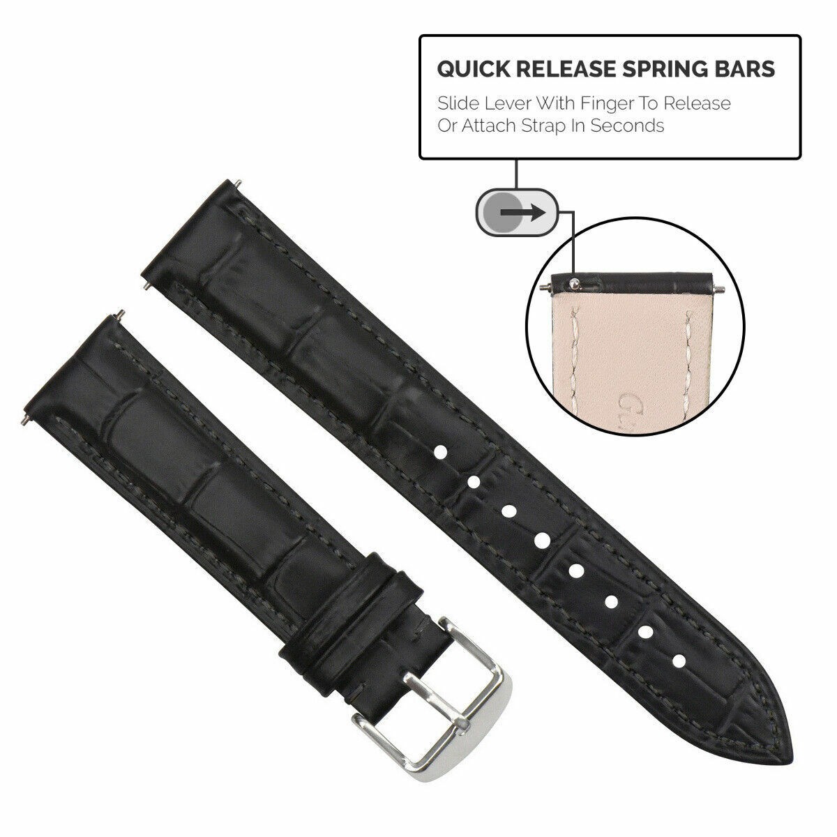 16-18-19-20-22-24MM GENUINE LEATHER WATCH STRAP QUICK RELEASE FOR TISSOT LONG