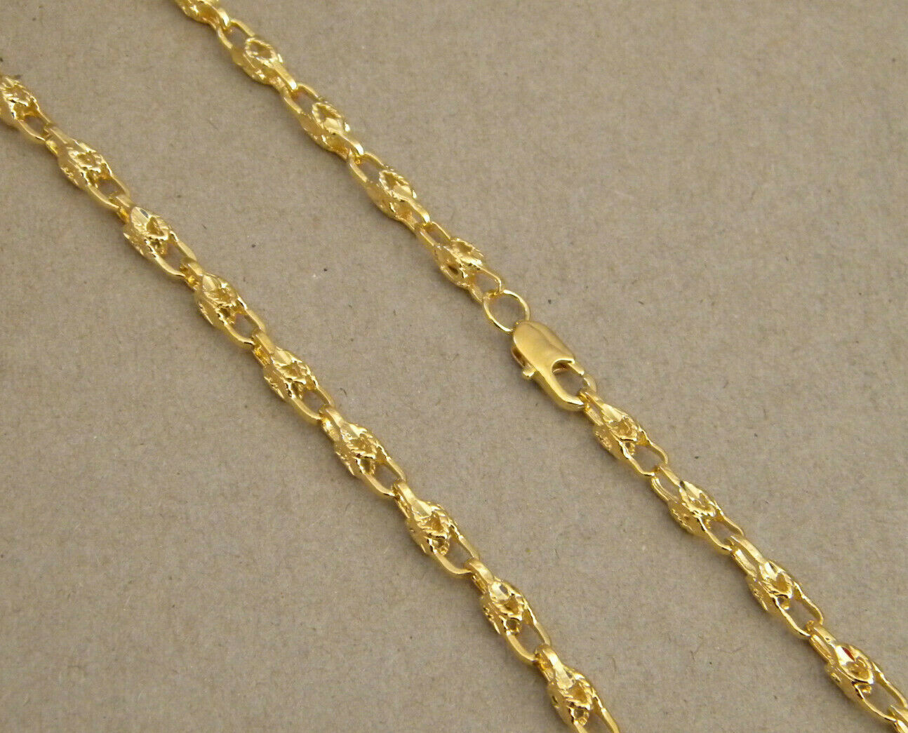 Men’s Lady’s Yellow Gold Plated Turkish Rope Chain 30in inch Long 4mm Wide New