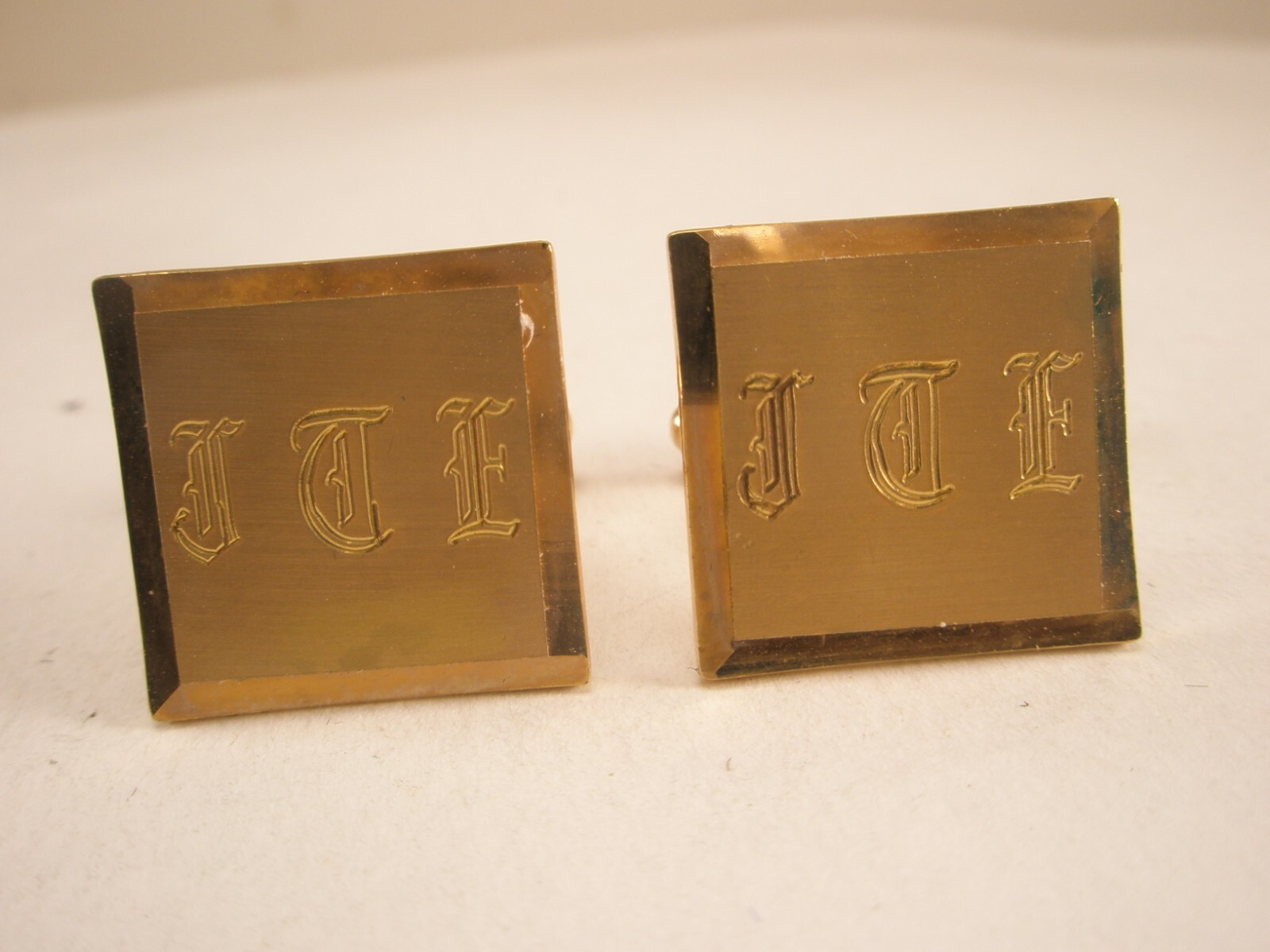 JCF 1/20 12K GF Gold Filled Initials Monogram Letter Vintage SIMMONS Cuff Links