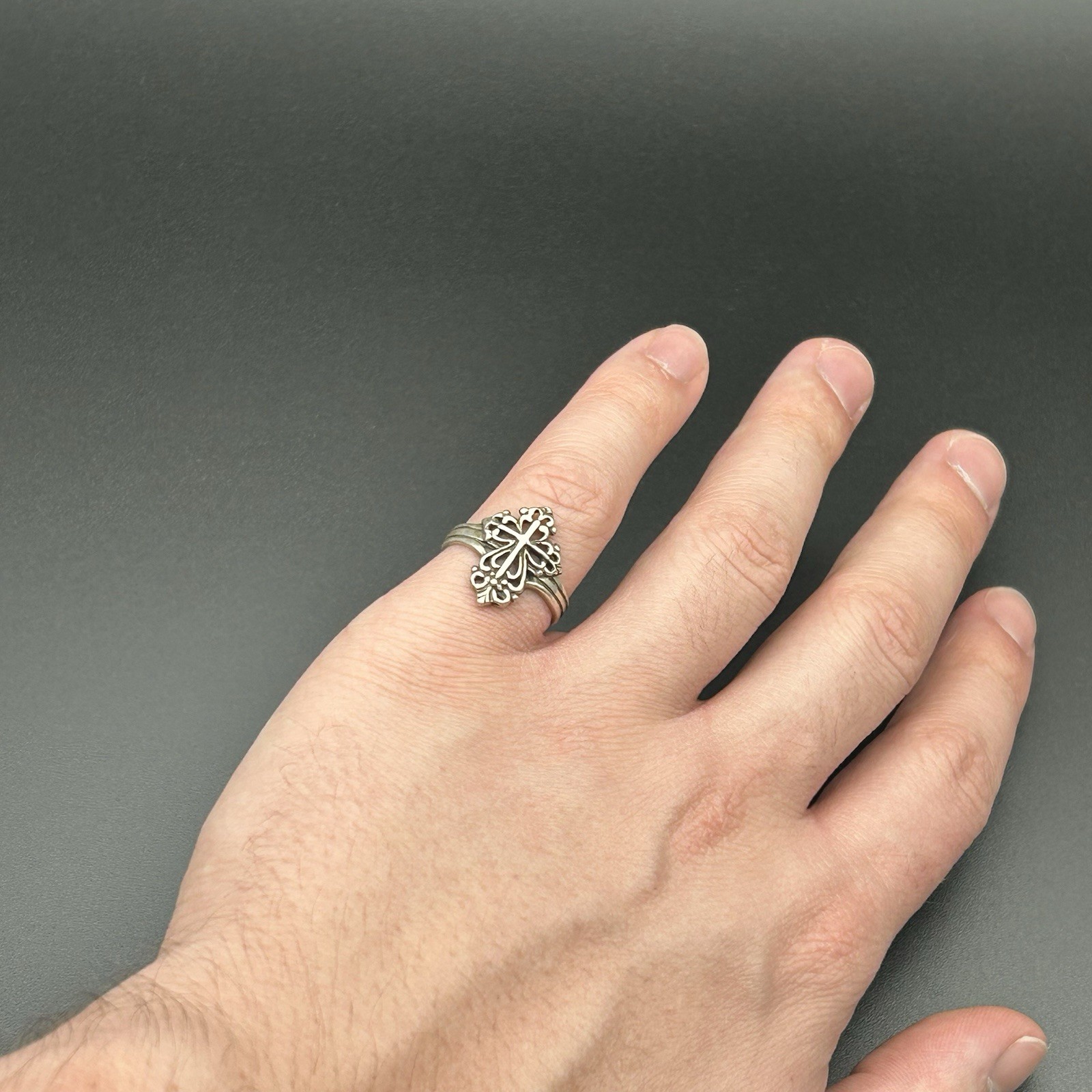 Sterling Silver Cross Ring Size 7 Solid .925 Gothic Religious 3.29g