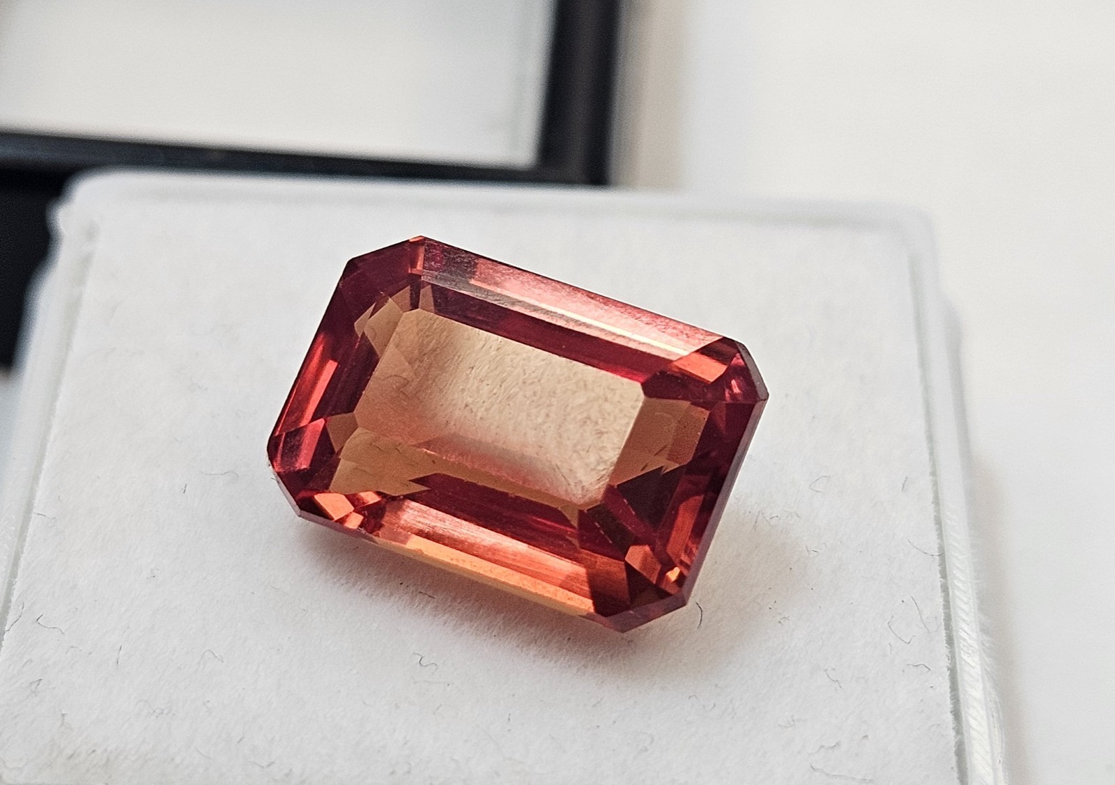 Padparadscha Sapphire 7+ Ct Natural Certified Emerald Cut Loose Gemstone