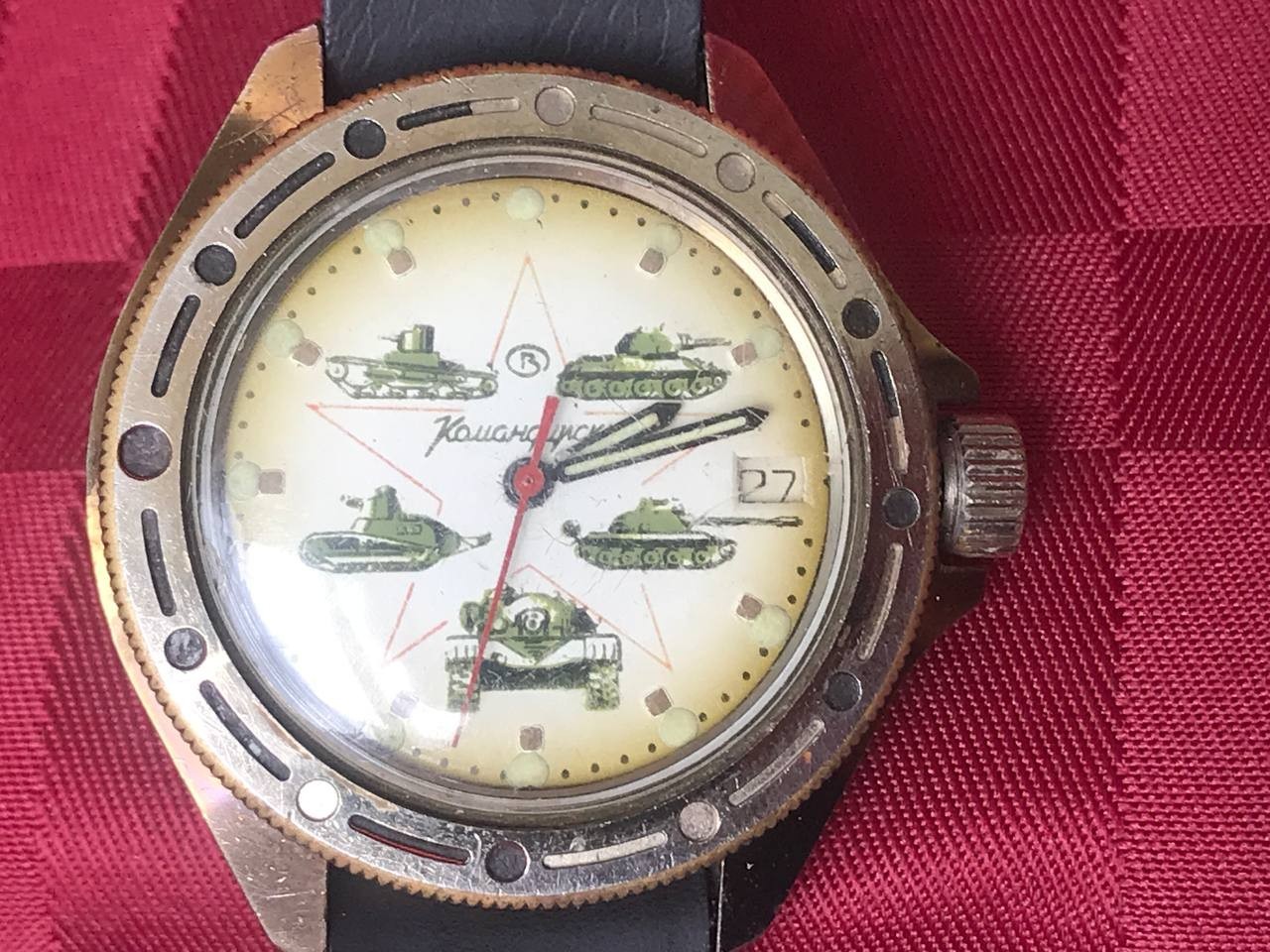 Rare Vostok Komandirskie Tank Evolution Dial Soviet Military Watch Working