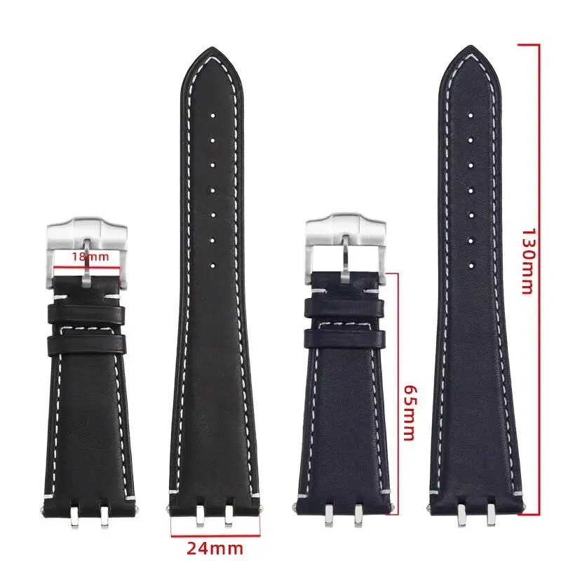 Leather Watchband For Tudor Royal M28600/M28603/M28500 41mm Steel End Link Band