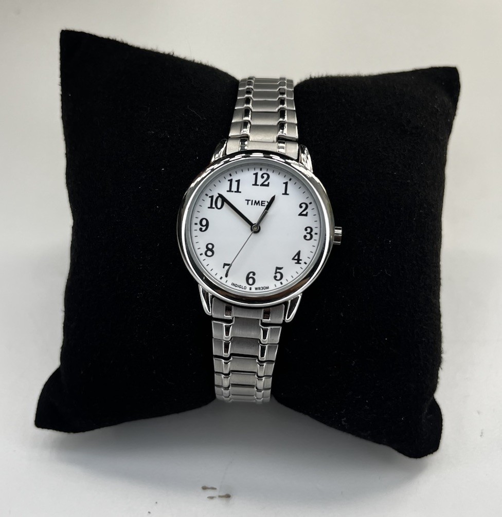 Timex TW2P78500, Easy Reader Unisex Silvertone Expansion Band, Indiglo Lights Up