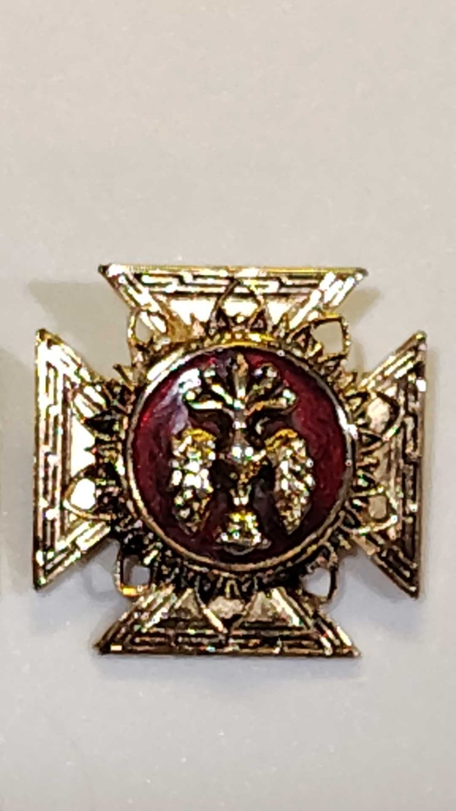 Rare VINTAGE Pins Maltese Cross Enamel CROWN Eagle CREST 2 Pins Polish Army