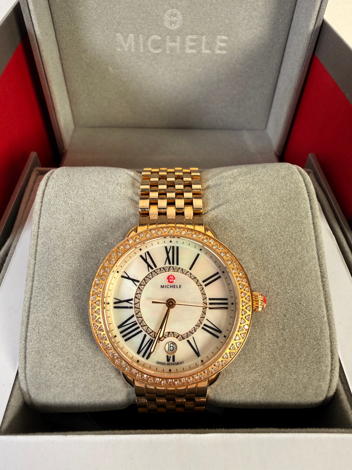 MICHELE Serein Mid 36mm Diamond Women’s Watch MW21B01B0963 • Extraordinary