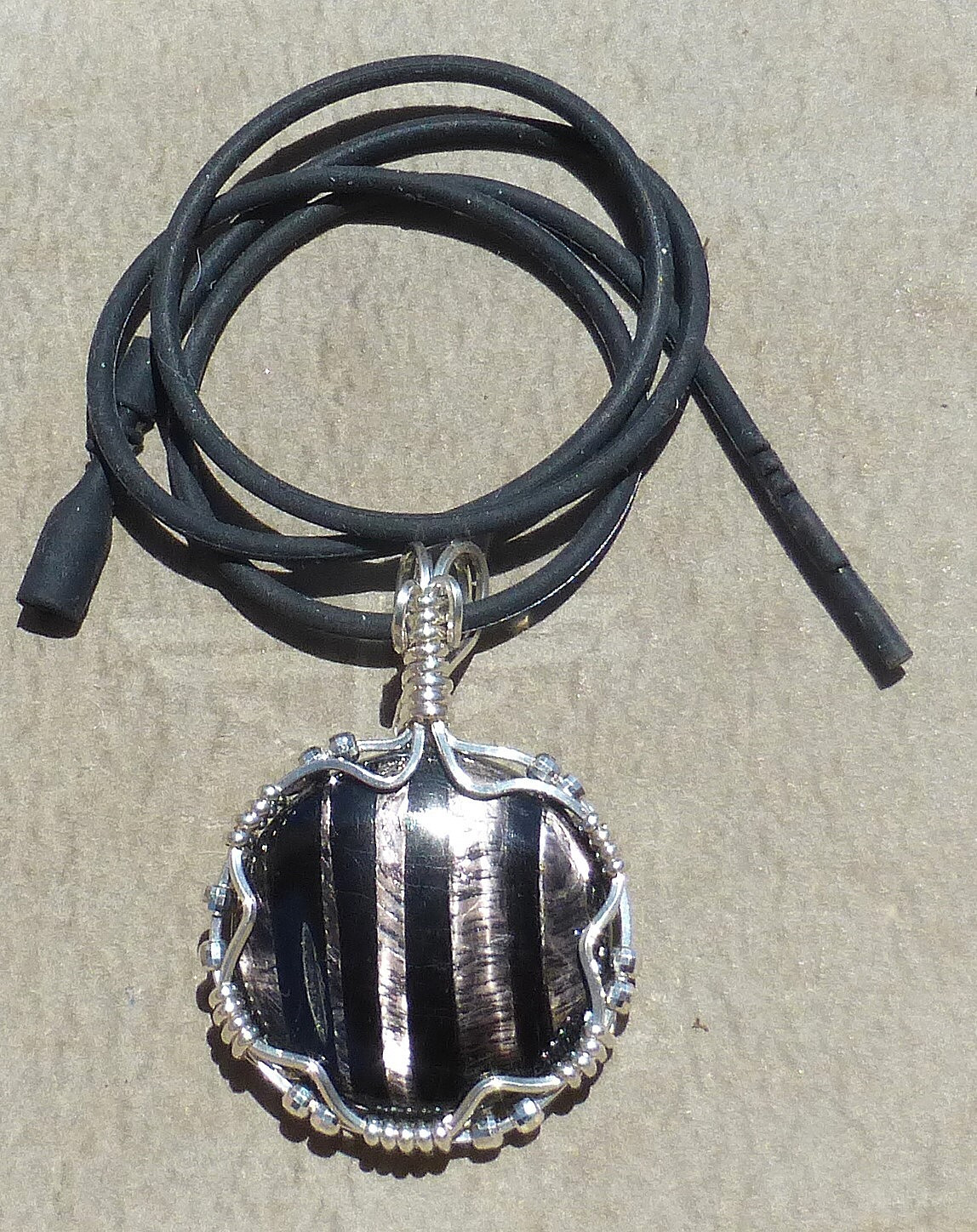Natural Hypersthene cabochon in Sterling silver PENDANT (Stone 33.5 TCW)