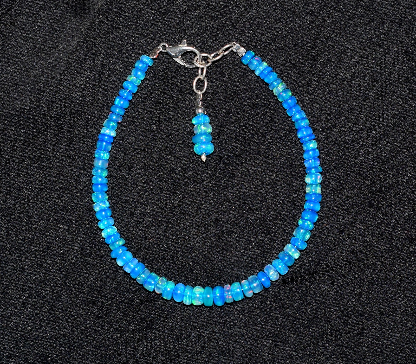 7.5″ Natural Ethiopian Welo Fire Opal Gemstone Beads Bracelet Handmade AF0302