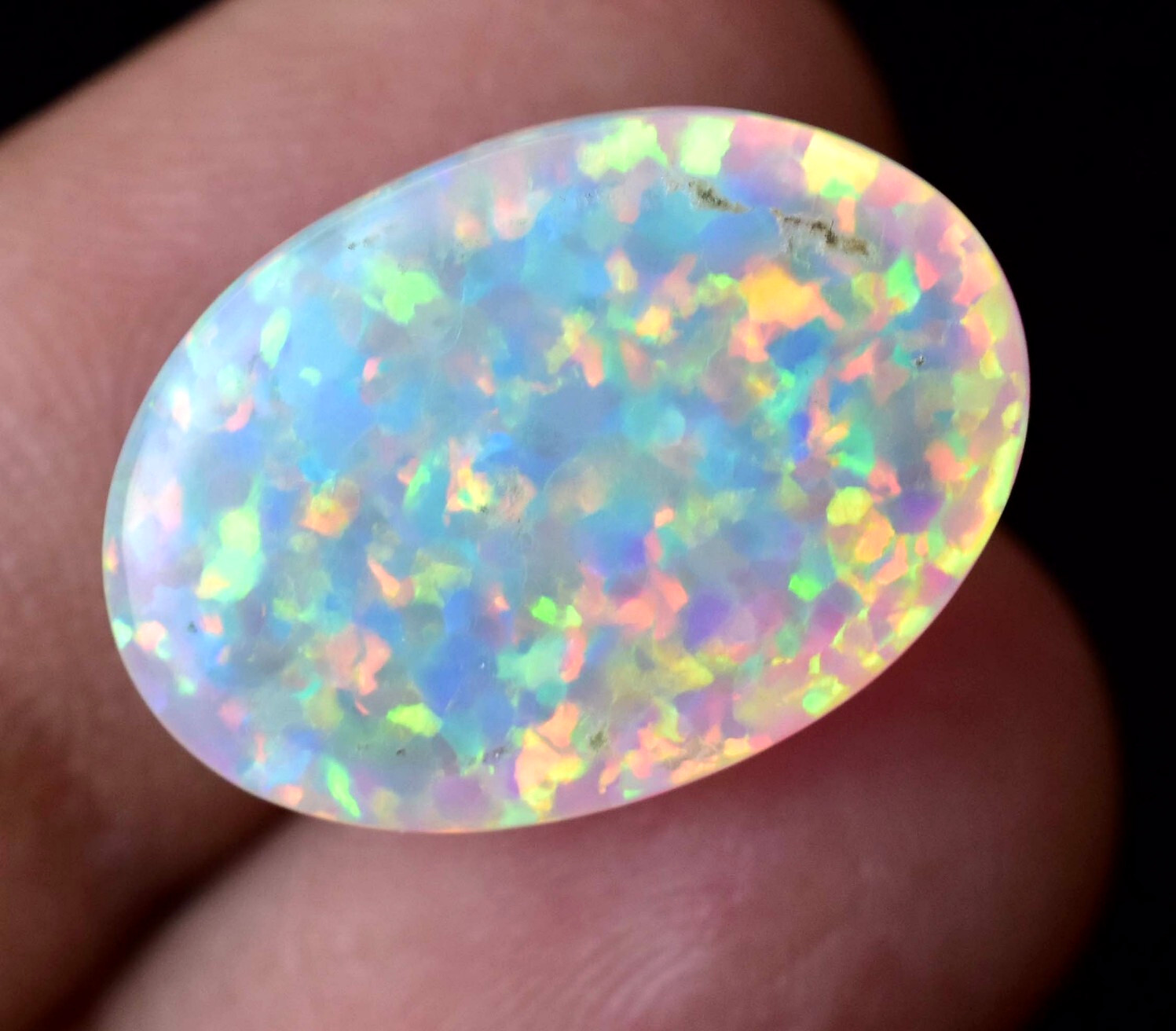 Natural Ethiopian Fire Opal 11.70 CT Certified Play Of Color 19 X 13 MM Gemstone