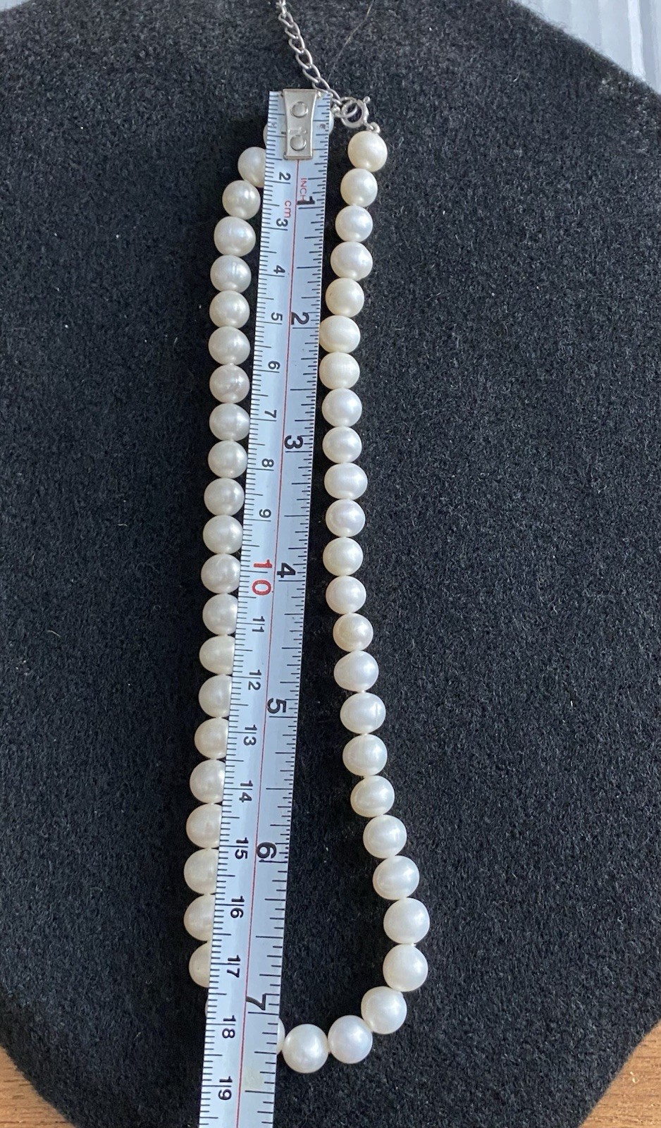 Natural Pearl Sterling Clasp 15 inch Choker Style Necklace