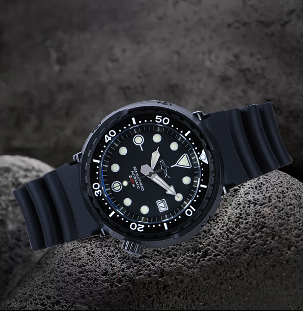 Heimdallr Sharkey Sea Shepard NH35A Black Tuna PVD 200M Diver Automatic Watch C3