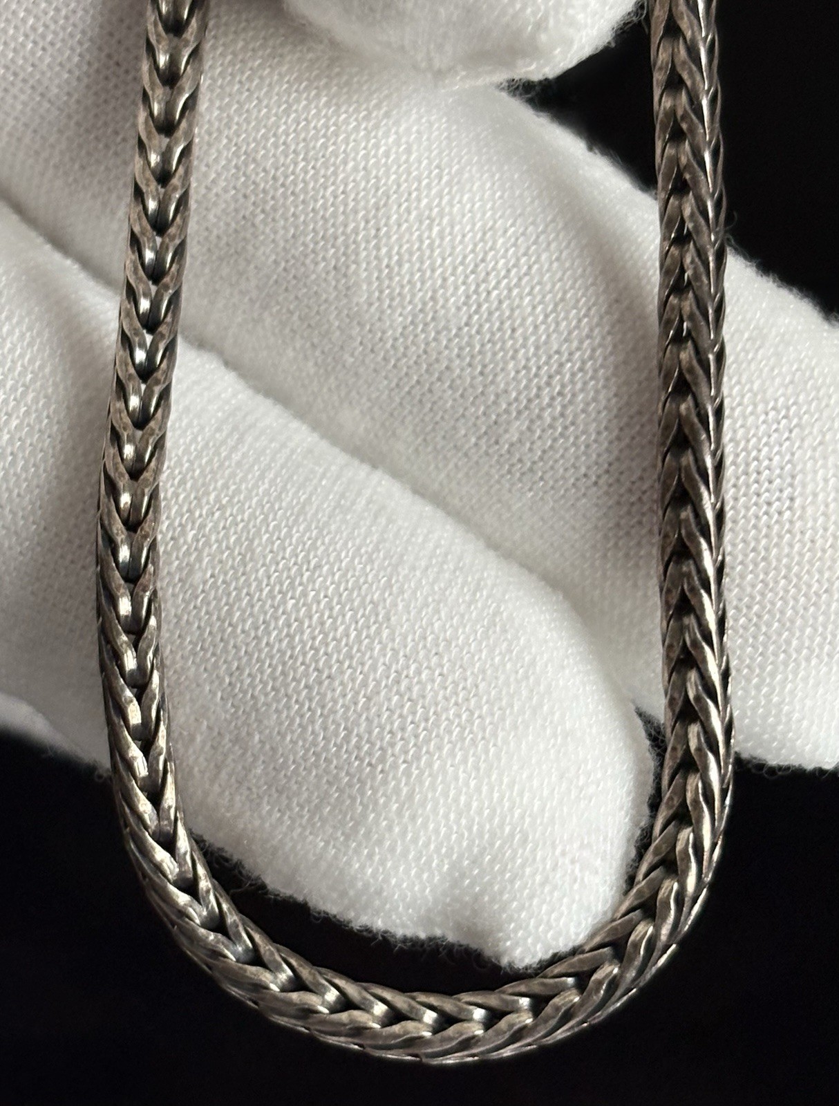 Vintage 925 Sterling Silver Foxtail Spiga Chain Link Bracelet 7” 3mm wide