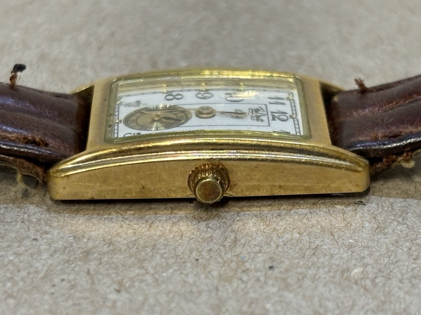 Paul Maret Women’s Gold Tone Brown Leather Band Quartz Watch