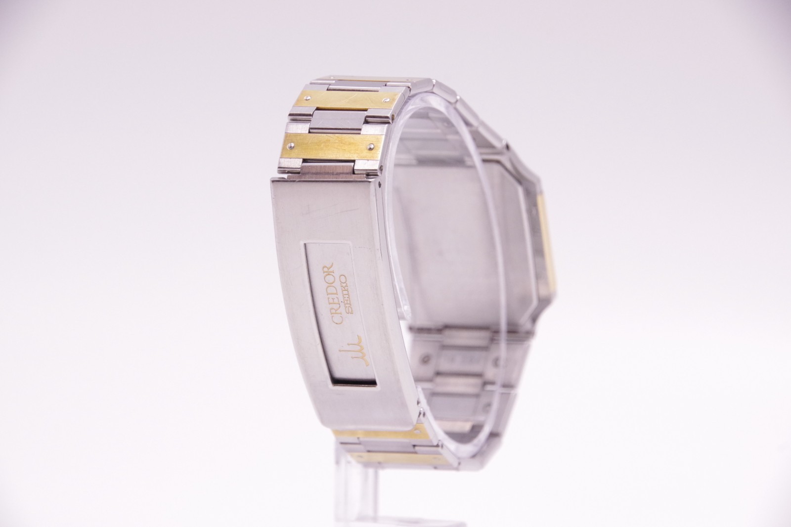 Reserved [Exc+5] SEIKO CREDOR 9570-5210 Two Tone 14K 16cm Qz Unisex JAPAN