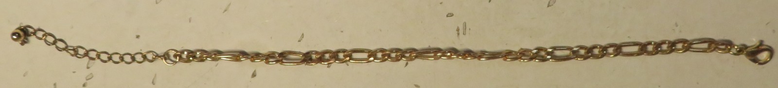 Vintage 7-9″ Adjustable Extender Figaro Link Bracelet Gold Tone Lobster Clasp GU