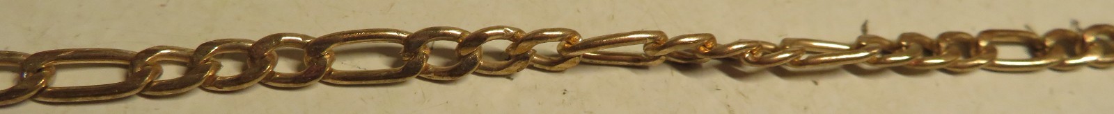 Vintage 7-9″ Adjustable Extender Figaro Link Bracelet Gold Tone Lobster Clasp GU