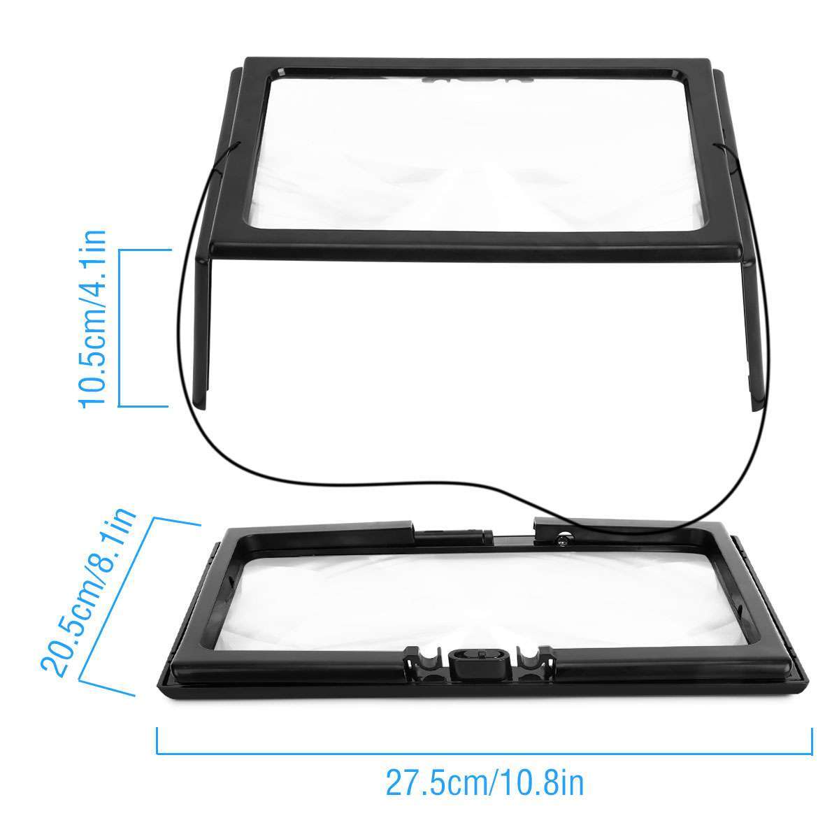 Large Magnifying Glass Hands Free With LED Light Magnifier Giant Reading sewing