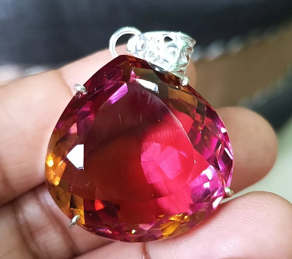 Certified 71 Ct+ Natural Zultanite 7 Color Pendant 925 Silver Loose Gemstone