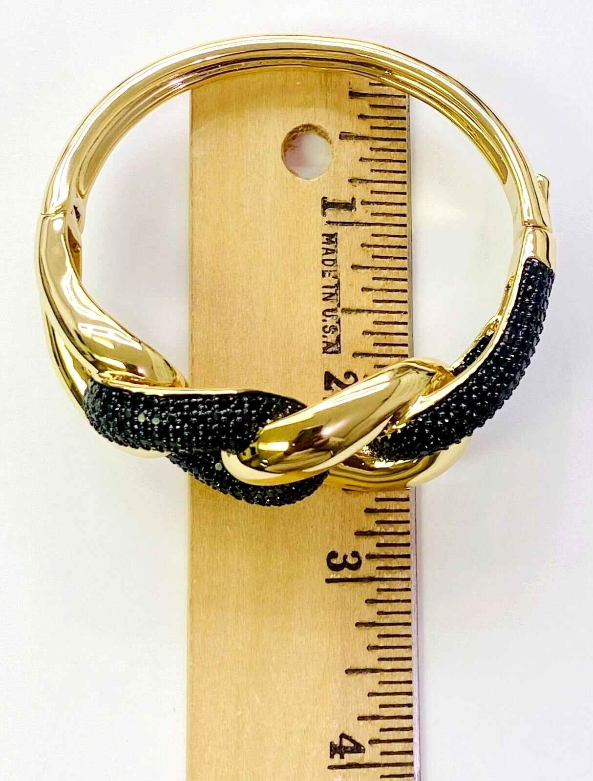 HSN Bellezza Jewelry Collection Bronze Black Spinel Interlock Bangle Bracelet