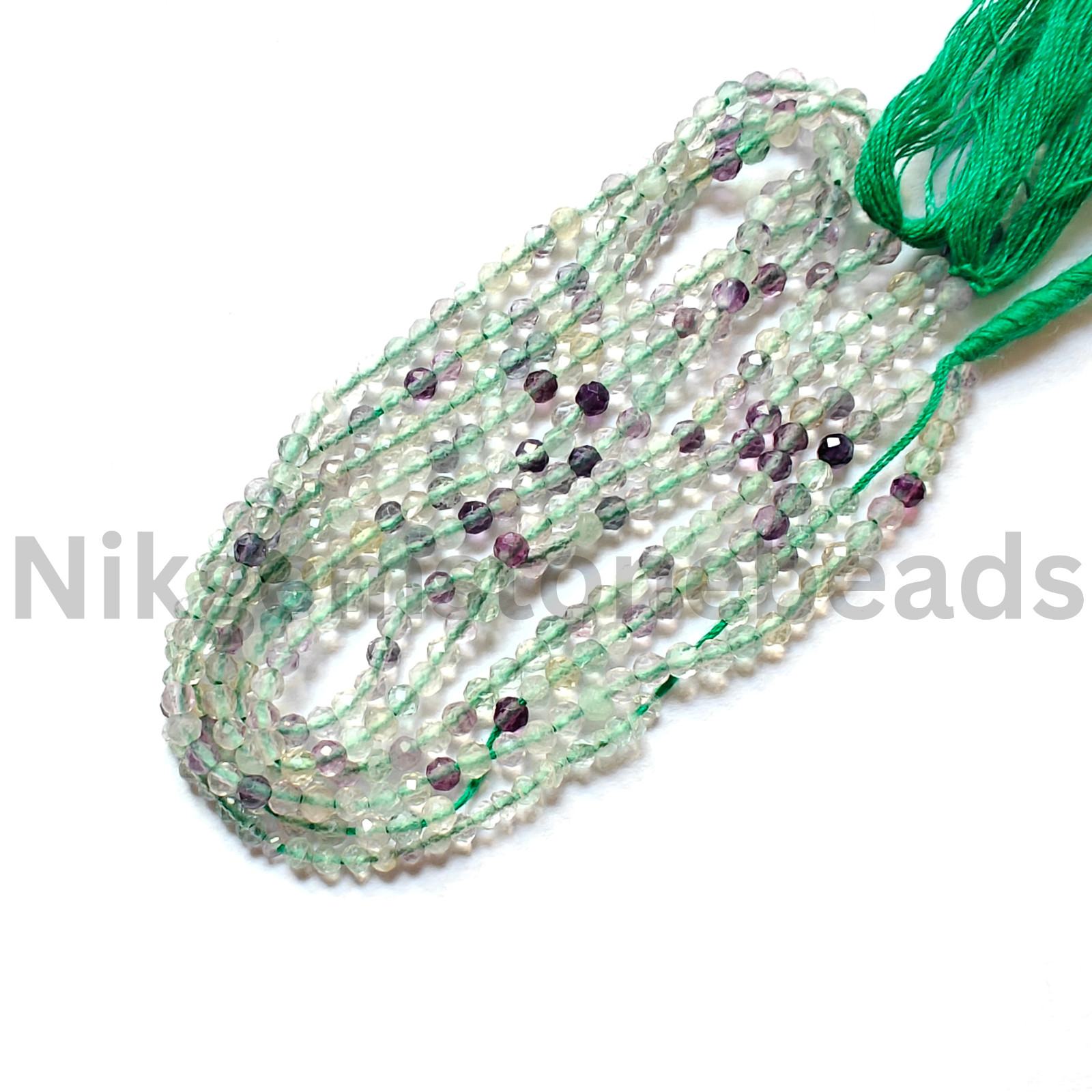 Natural Multi Fluorite Gemstone, Micro Faceted Round Cut Beads, 2.75-3.00 MM.