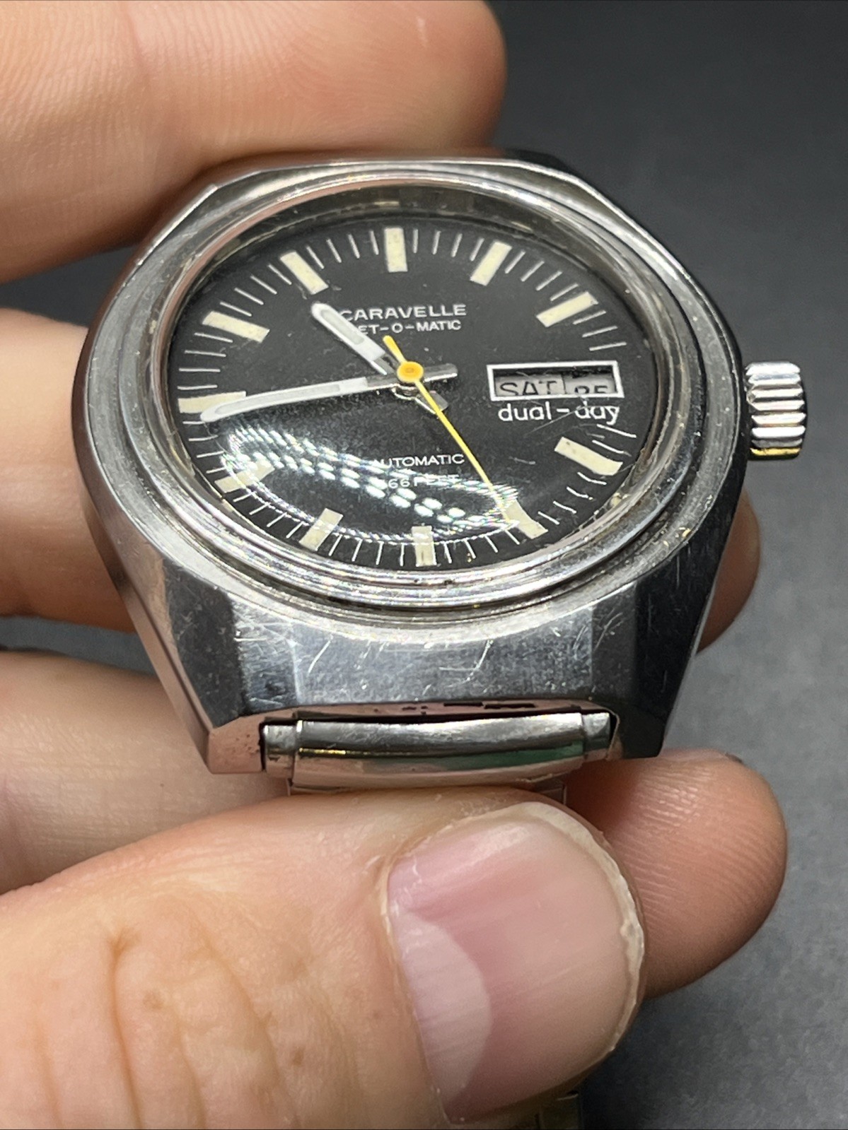 1978 Caravelle Set-O-Matic 666 Devil Diver Dual-Day Ref. Q110 Wristwatch (015)