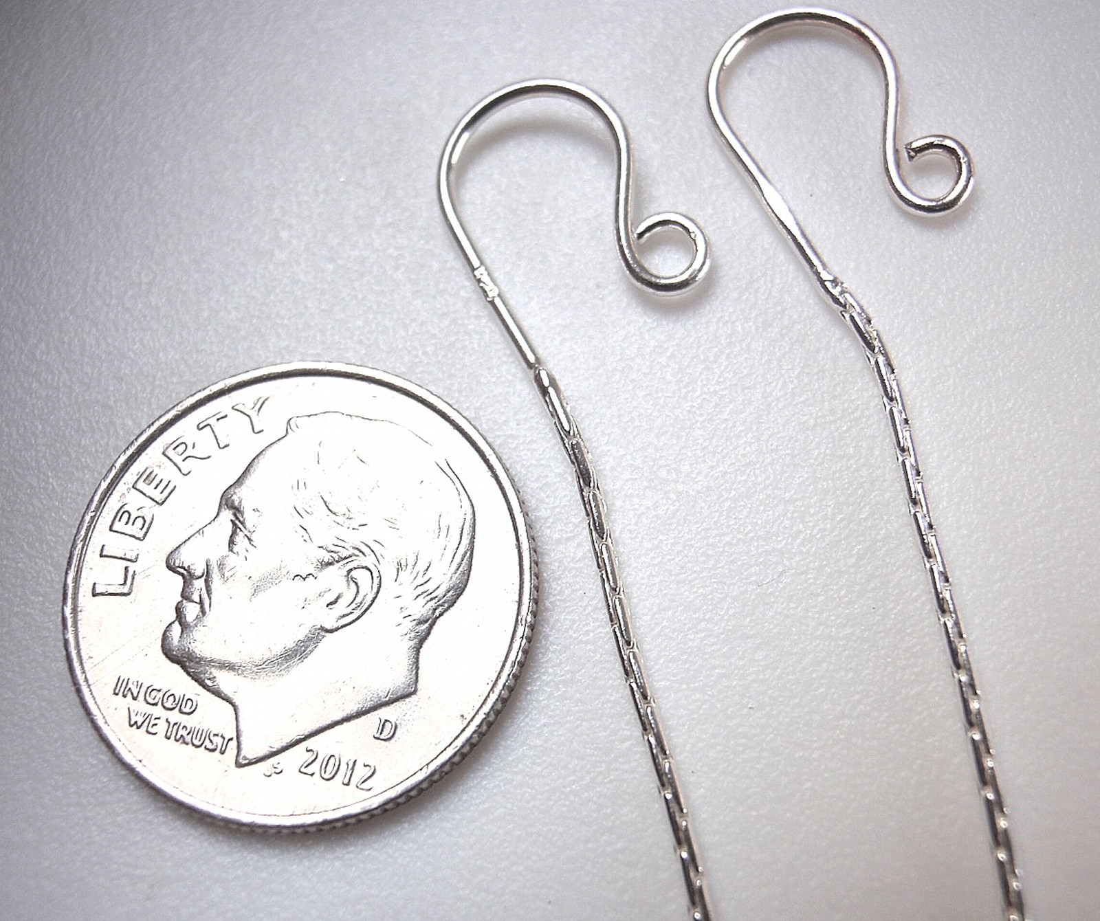 Minimalist 925 Silver Threader Earrings with Long Chain and Nice Dangle Action