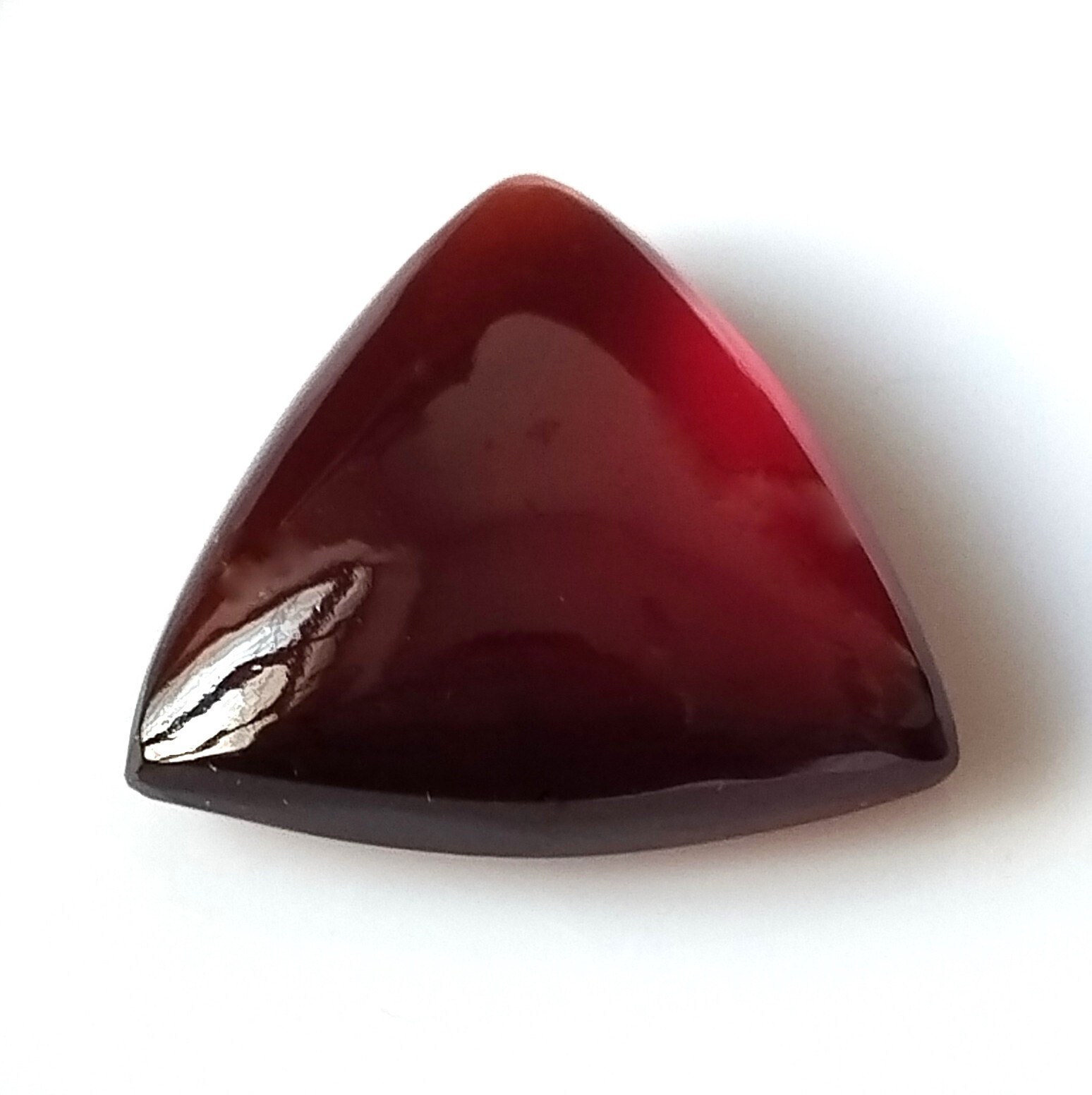 Red Hessonite Garnet 14.6X14 mm Trillion Cut Cabochon Natural Gemstone 9.05 CTS