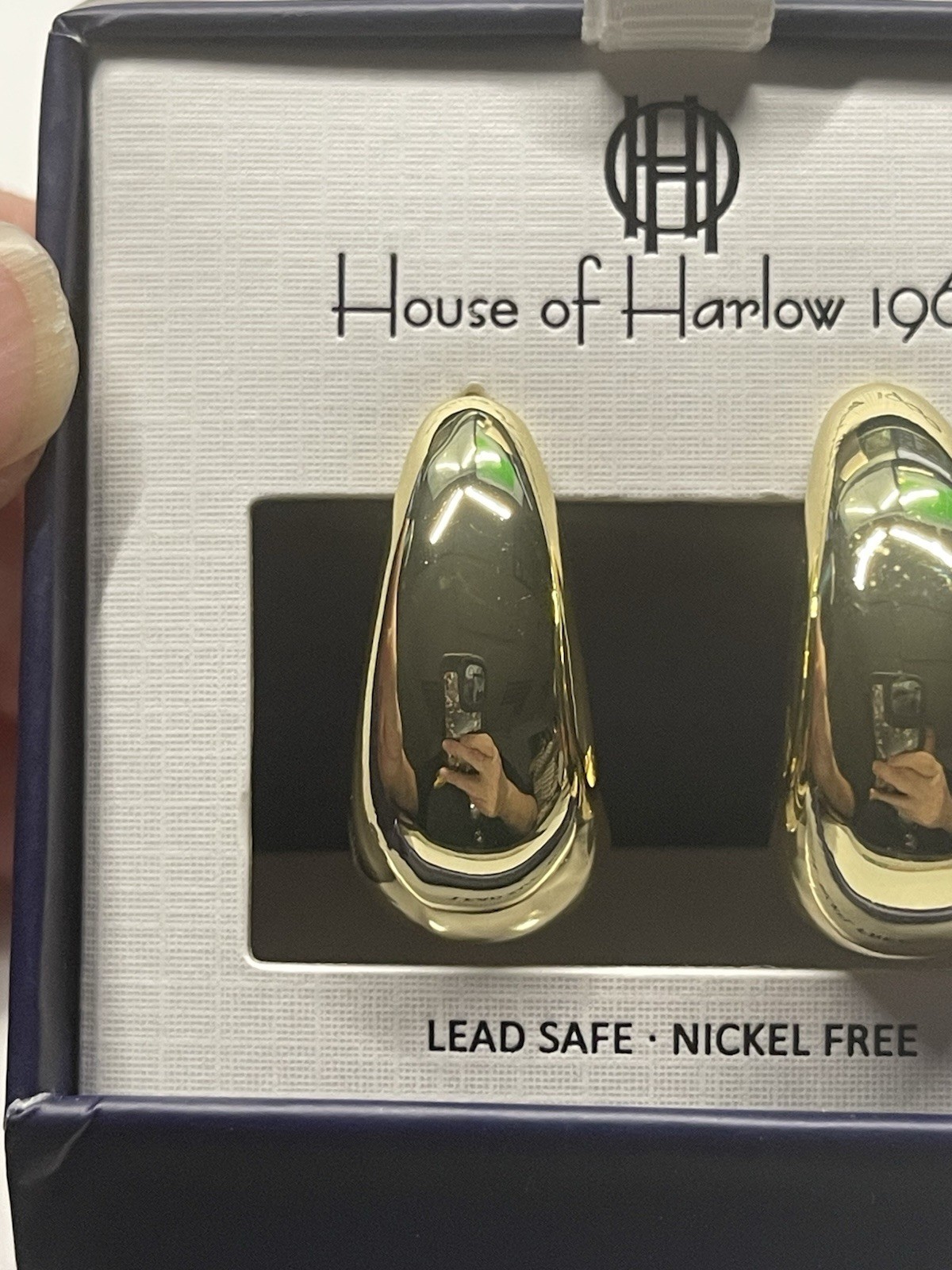 House Of Harlow 1960 Thick Gold Hoop Earrings NEW