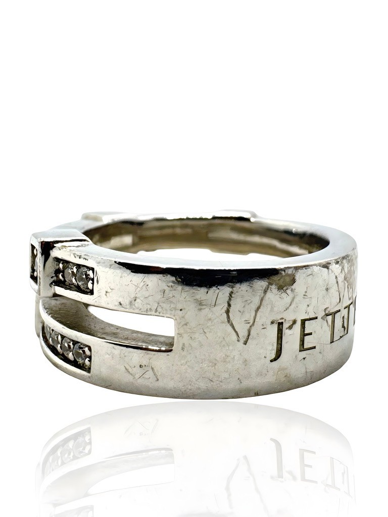 JETTE 925 Sterling Silver Ring “EXTRAVAGANT” Size 55 Round Band 11.60g