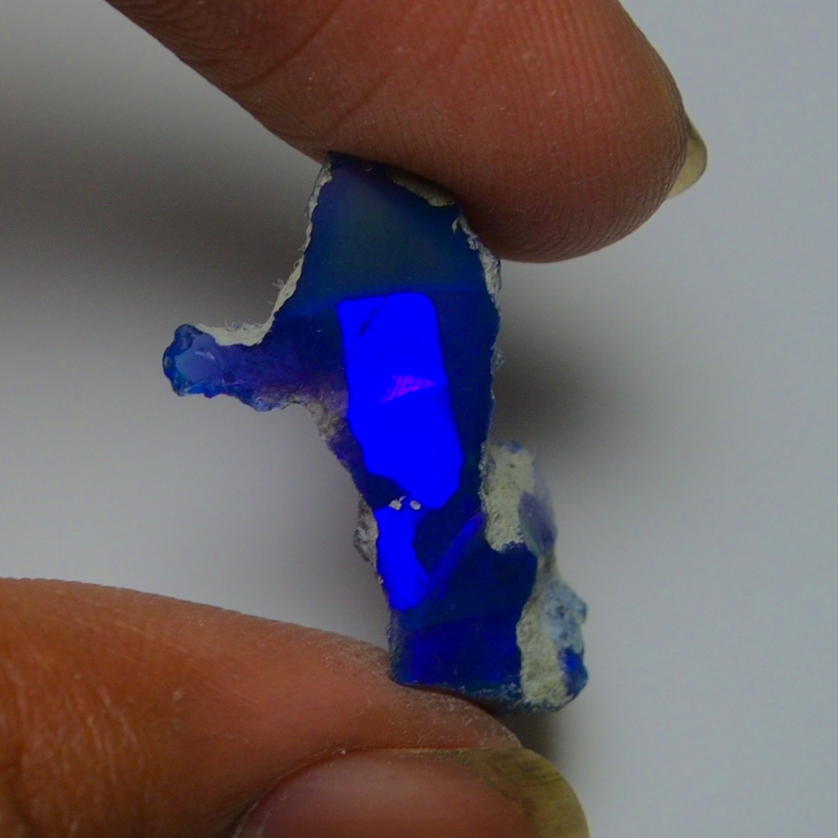 Blue Ethiopian Opal Rough 6.45 cts Smoked Black Opal Raw, Fire Opal