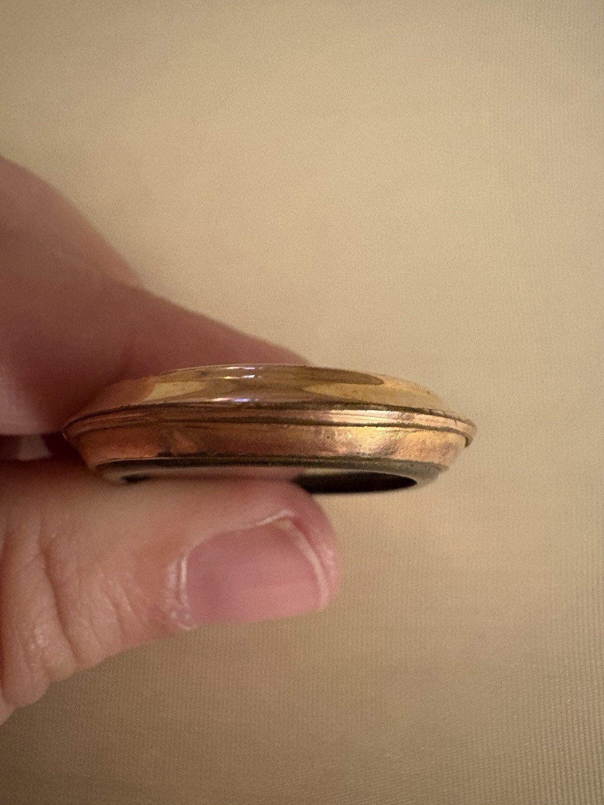Antique Oval Rolled Gold? Double Sided Glass Front Locket Pendant 2 Photos