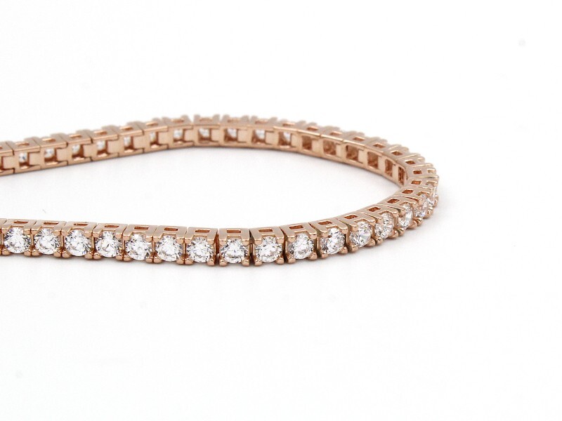Bracciali Tennis Zirconi Bianchi Base Argento Rosè Idea Regalo Varie Misure