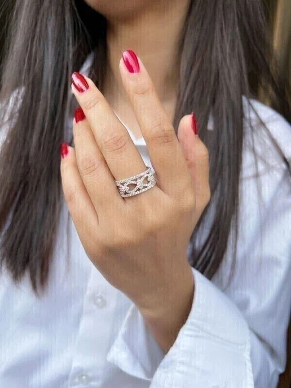 Round Moissanite Wide Open Gift For Ring