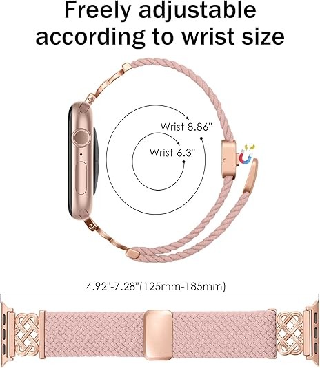 Magnetic Braided Stretchy Band For Apple Watch Bands 38mm 40mm 41mm 42mm Strap