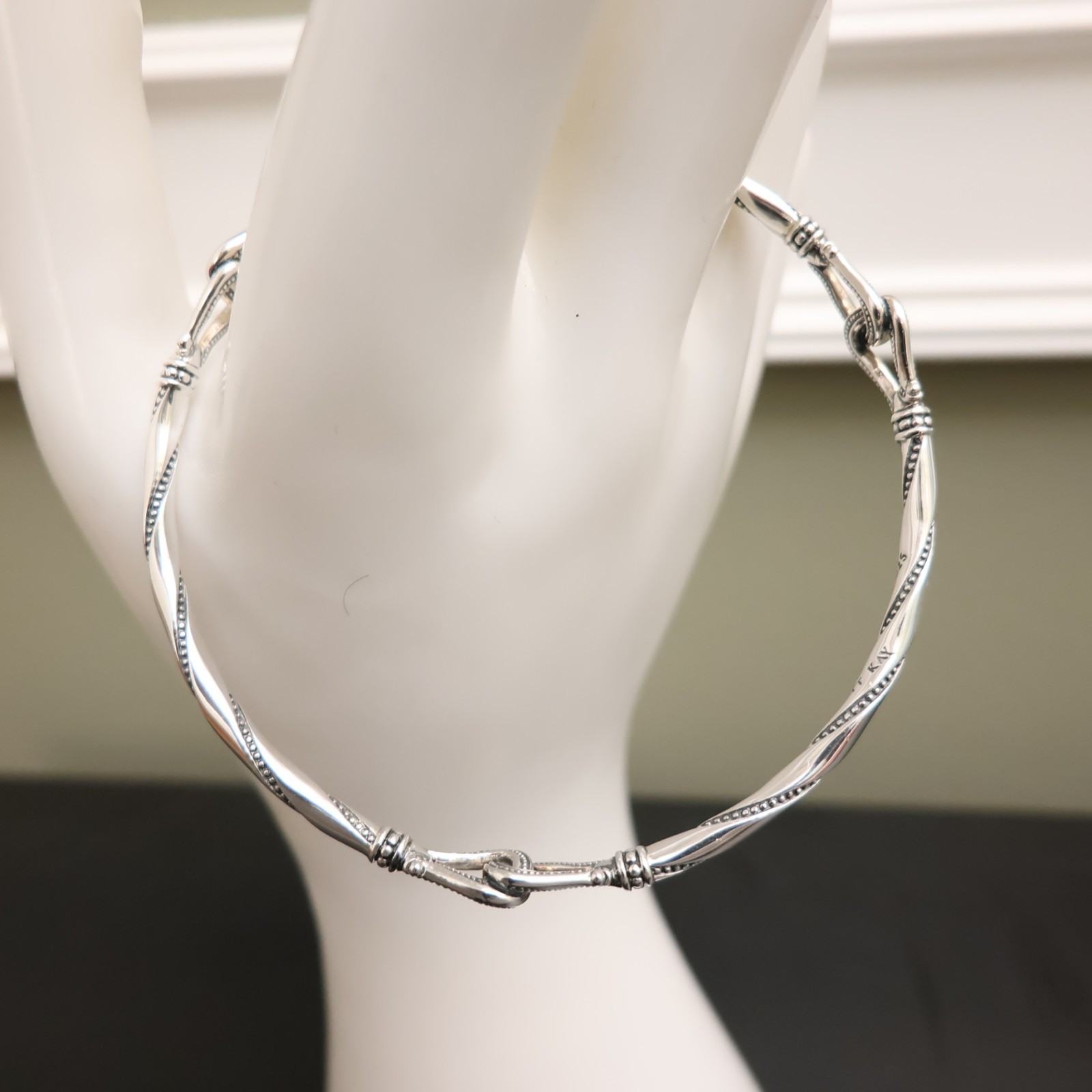 Scott Kay bracelet equestrian bangle rope pattern sterling silver 925 QVC signed