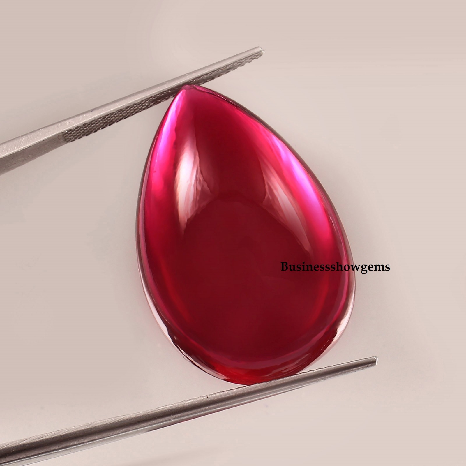 Blood Red Flat Back Lab Created Pear Ruby Synthetic Gemstone-(3×5-13x18mm)-1pcs