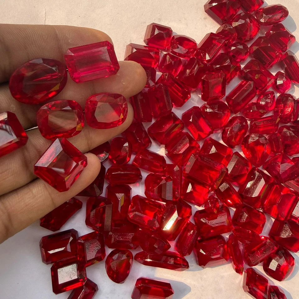 250 Ct 30 Pcs Natural AGL Certified Red Ruby Mix Cut Unheated Loose Gemstone Lot