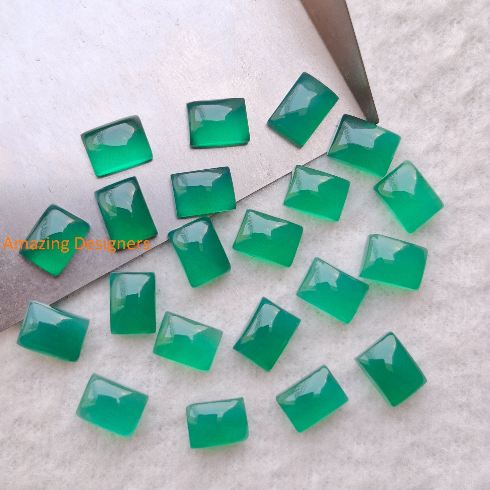 Natural Green Onyx Rectangle Cabochon 6x8mm to 20x25mm Loose Gemstone