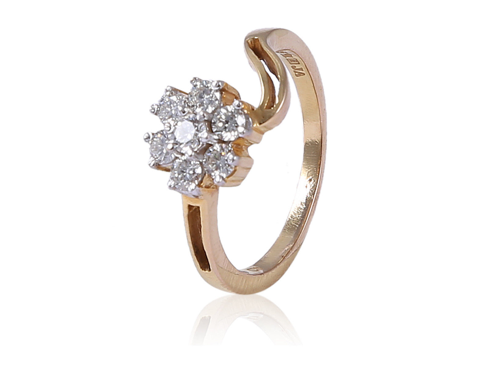 0.44 Cts Round Brilliant Cut Diamonds Anniversary Ring In Fine Hallmark 18K Gold