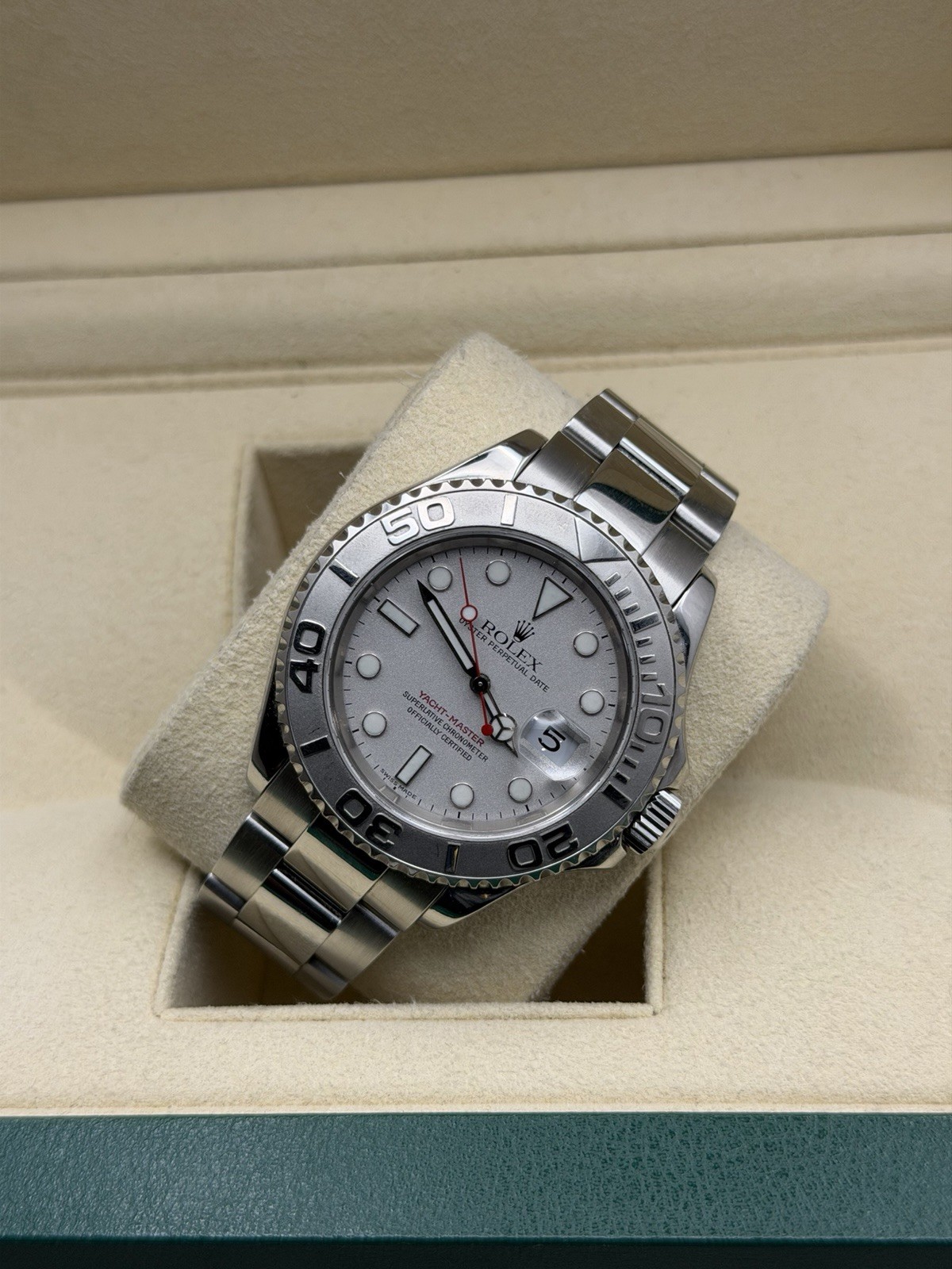 Rolex Yacht-Master 16622 Rhodium Dial Platinum Steel 40mm Men’s Watch