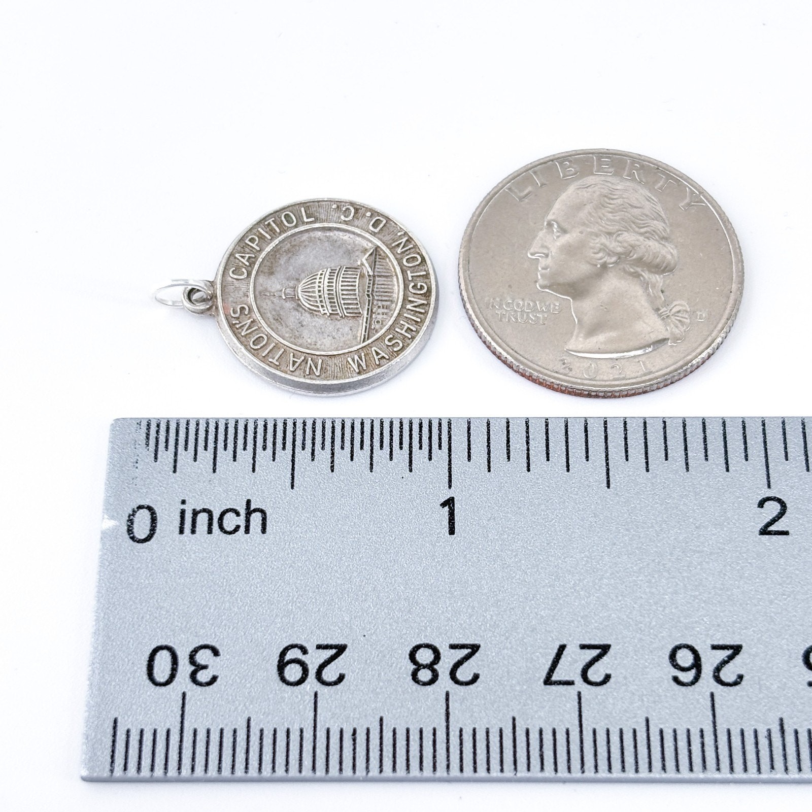 Sterling Silver 925 Washington D.C. Capitol Pendant | Vintage Kinney Prov RI
