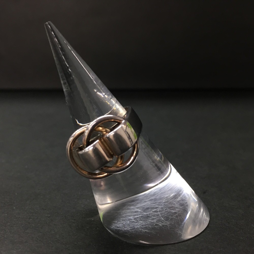 EGA HERMES Deux Anneaux Silver 925 6.0g Ring ISO sz:51*/ZA0249