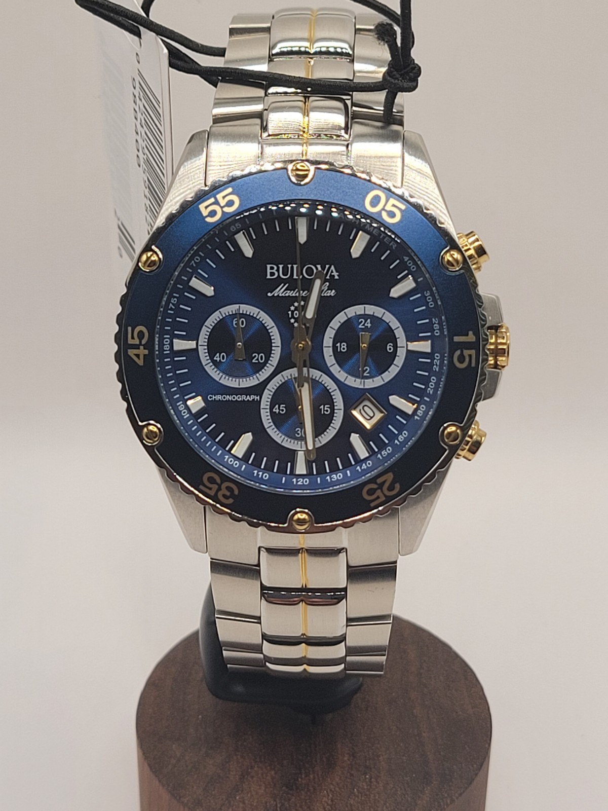 Bulova Men’s Watch Marine Star Blue Dial Two Tone Stainless Steel 44mm – 98B400